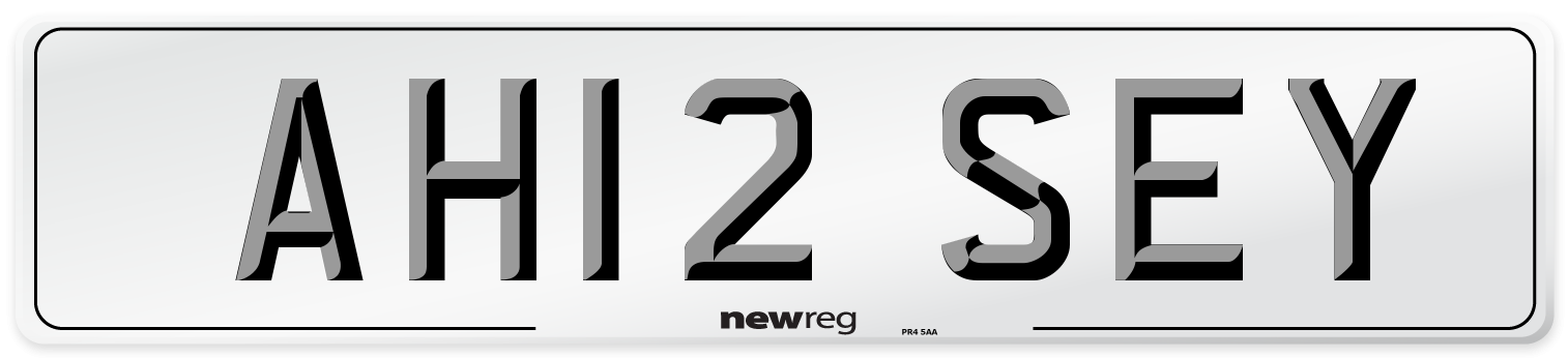 AH12 SEY Number Plate from New Reg